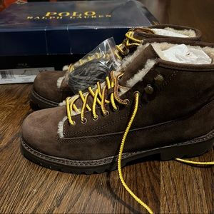 Polo Ralph Lauren Suede Shearling Boots Size 10